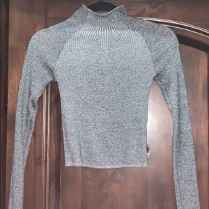 Gray Tight Fit Turtle Neck